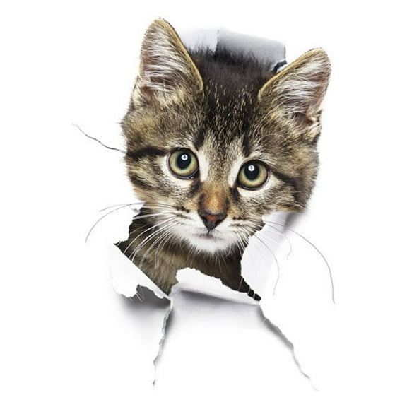 Car 3D Kitten Sticker Glass Window Car Decals Cute Pet Decoration Stickers Creative Fun Gifts for Kayaks Campers Refrigerator Walls Trucks Coffee Type 1