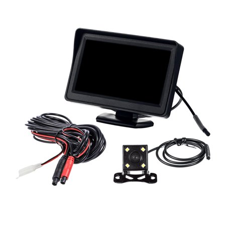 Car 4 LED Camera and 5" Monitor Rear screen set 800 * 480 Display Vehicle Parking System Easy Installation Parking Assistance