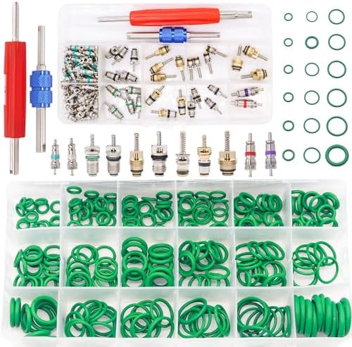 Car A/C Repair Kit - 270PCS Green Rubber O-Ring Kit + 102PCS Car Air ...