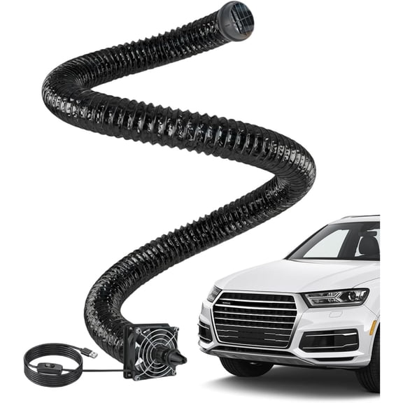 Car AC Vent Extender With Built-in Fan, Back Seat Airflow Booster Hose, Extendable Up To 10 FT Universal Vehicle (1PC)