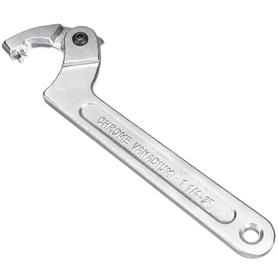 Car ATV Motorcycle 7'' Adjustable Hook Wrench C Spanner Tool Round Head 3/4''-2"