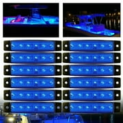 Car Accessories 12 Pcs Marine Boat Led Cabin Deck Courtesy Light Stern Transom Lights Blue A6784