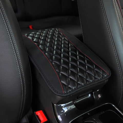 Car Accessories Car Armrest Box Pad, Memory Foam Leather Car Center Console Cover, Universal Armrest Box Mat Armrest Cushion, Suitable for Most Vehicles, SUVs, Trucks, Cars