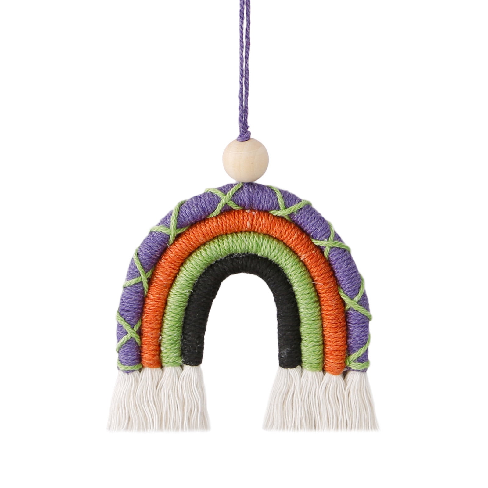Car Accessories Car Decorations Interior Cotton Rope Woven Rainbow ...