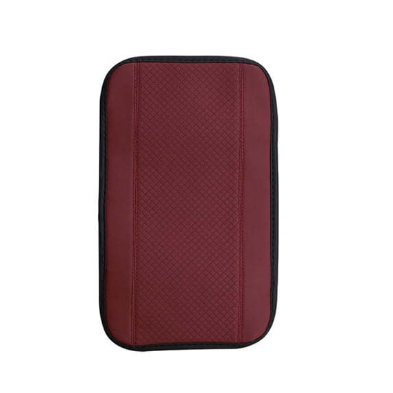 Car Accessories Car Essentials Center Console Armrest Cover Fiber Leather Beige 32x19cm Embossed Dual-Line Universal