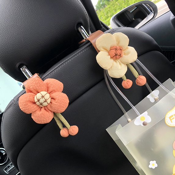 Car Accessories Car Hooks Seat Back Front And Rear Rows Of Cute Flowers Car Multifunctional Shelves Backrest Small Hooks Car Supplies on Clearance