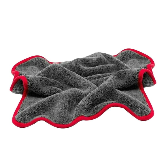 Car Accessories Microfiber Towel Car Towel Thickened Absorbent Cleaning Towel Cloth Supplies Red One Size-A