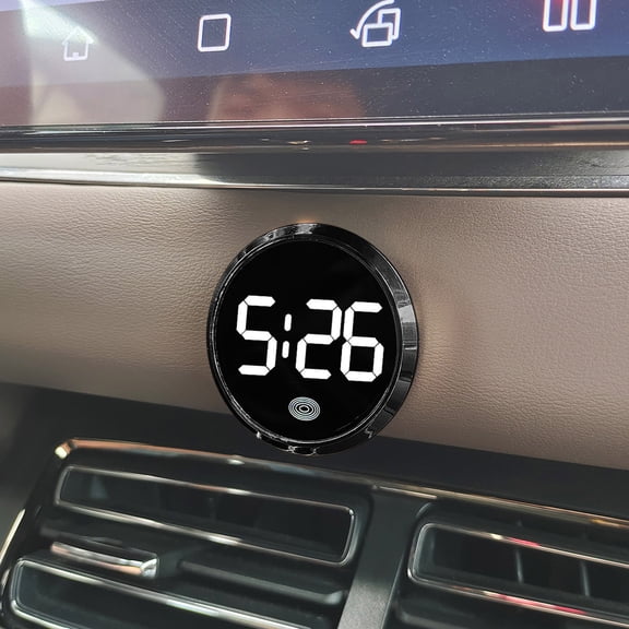 Car Accessories Digital Clock - Stick On Clock for Cars LED Display Timepiece for Boats Bikes and Trucks - Easy Installation with User