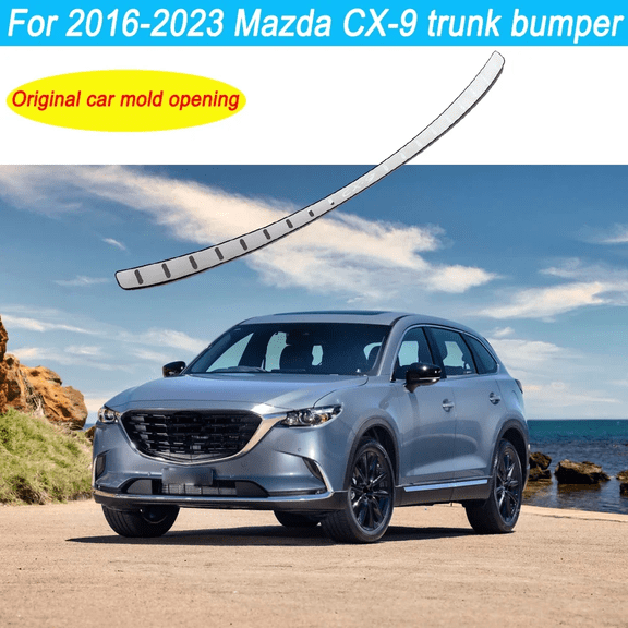 Car Accessories For Mazda CX-9 CX9 2016-2023 Stainless Steel Rear Bumper Protector Trunk Door Sill Scuff Plate Trim