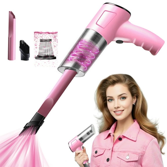 Car Accessories for Women,Wireless Pink Vacuum Cleaner Handheld Car Vacuum Cleaner 120W,Mini Blower Pink Car Vacuum Cleaner Car Detailing Kit,Couch Carpet Pet Dog Hair Vacuum,Gifts (PK-1.2Ah-Wired)