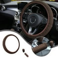 thumbnail image 1 of Car Accessories amlbb 3 Piece Steering Wheel Cover，Elastic Stretch Steering Wheel Cover,Warm In Winter and Cool In Summer, Microfiber Breathable Ice Silk, Non-slip,Easy Carry, 1 of 1