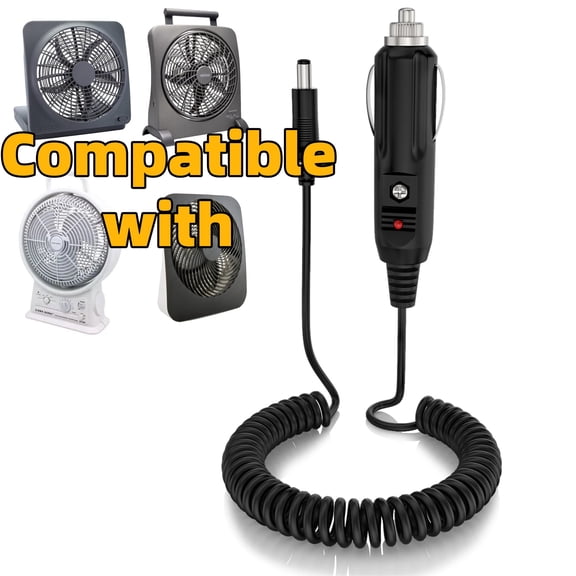 Car Adapter Compatible with 02-Cool 02-COOL Model 1054 1054-1 Portable 10 Cooling Fan