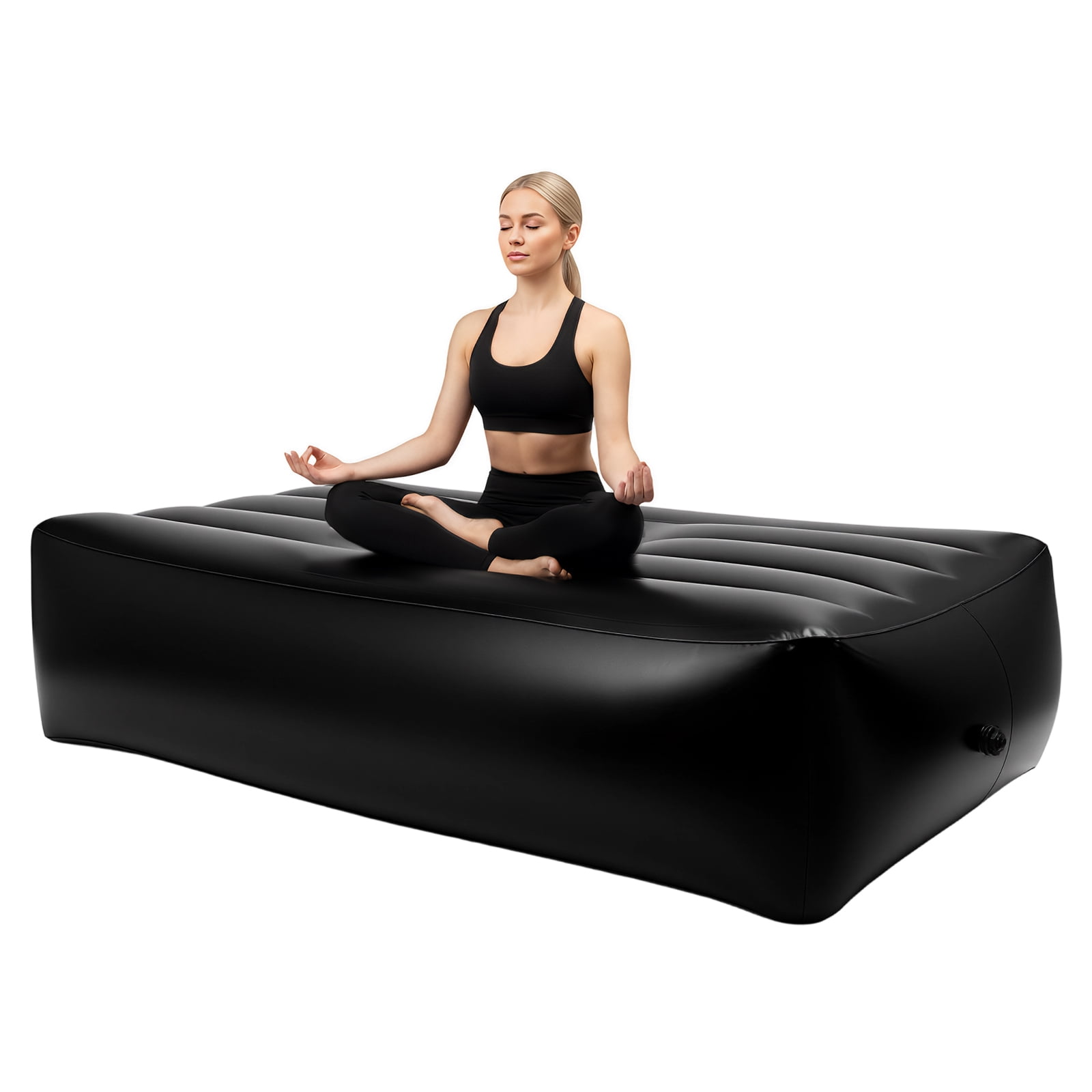 Car Air Bed Inflatable, PVC SUV Truck Mattress with Electric Pump, Outdoor Camping Travel Guest Bed, Heavy-Duty Portable Sleeping Pad, Black