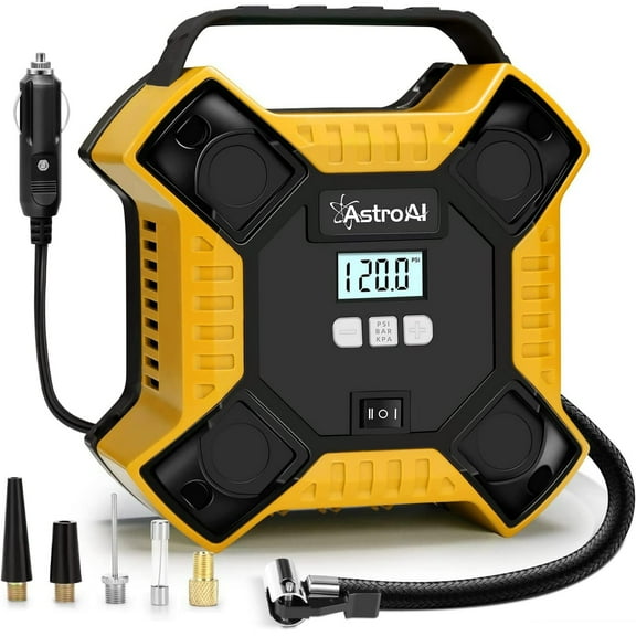 Car Air Compressor, Tire Inflator 160 PSI, Air Tire Pump for Car Tires Yellow