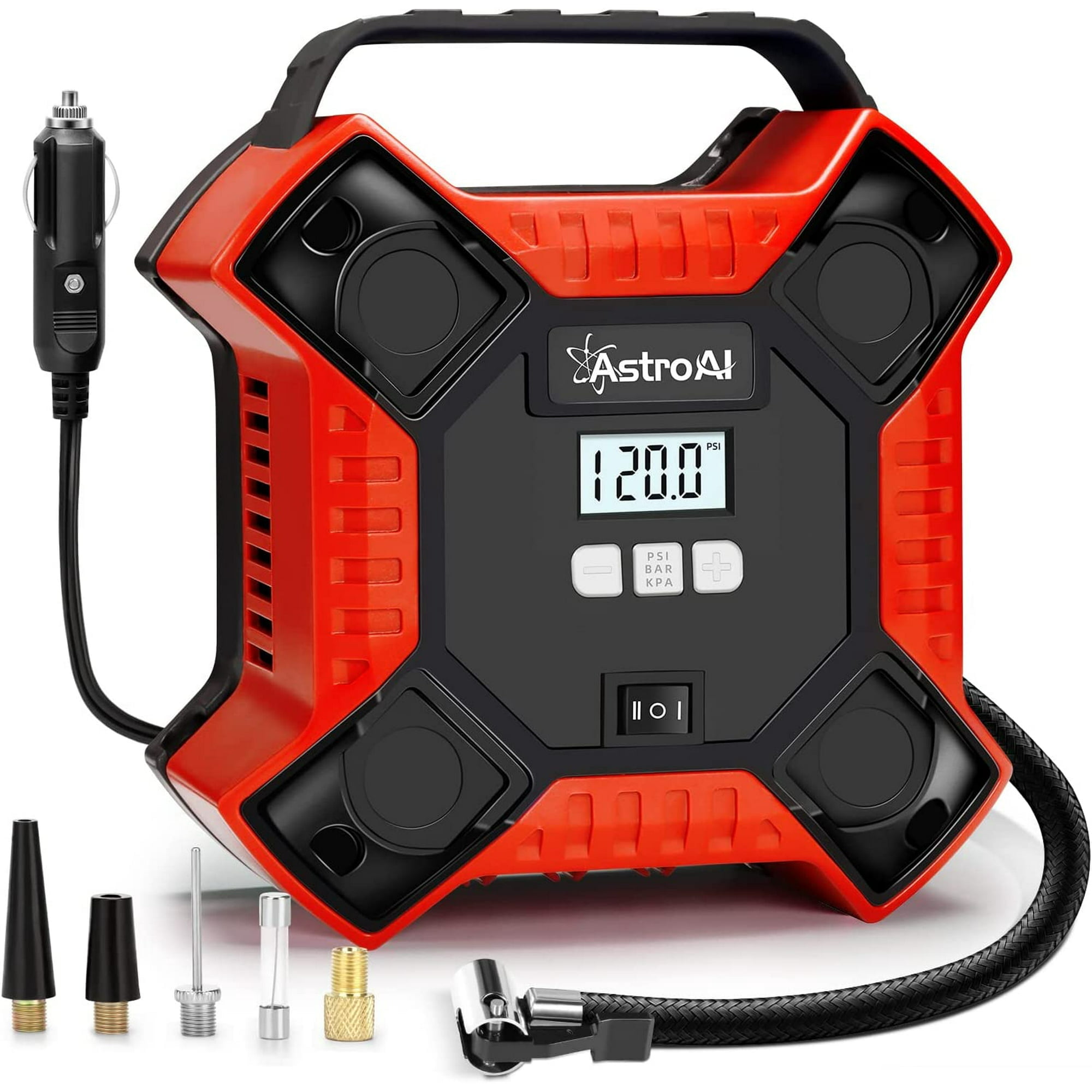 Car Air Compressor, Tire Inflator 160 PSI Portable for Tires, Red 