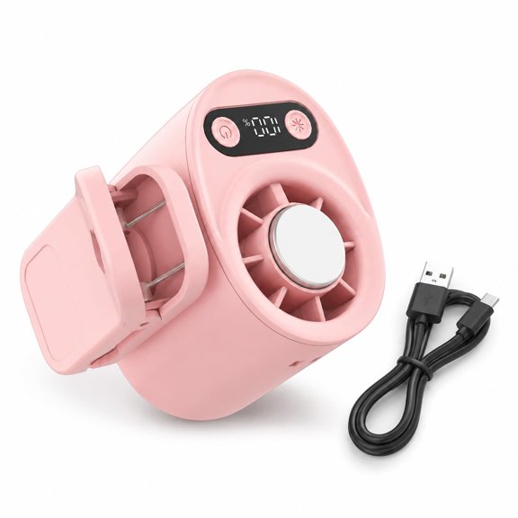 Car Air Conditioner, Portable Car Air Conditioner Fan with LED Display, Rechargeable Clip On Cooling Fan, 360° Rotation Mini AC Fan for Car Truck SUV RV Travel