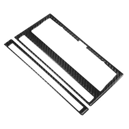 Car Air Conditioning CD Panel Frame Trim for Audi A6 4F C6 2005-2011 Carbon Fiber Black (Set of 2)