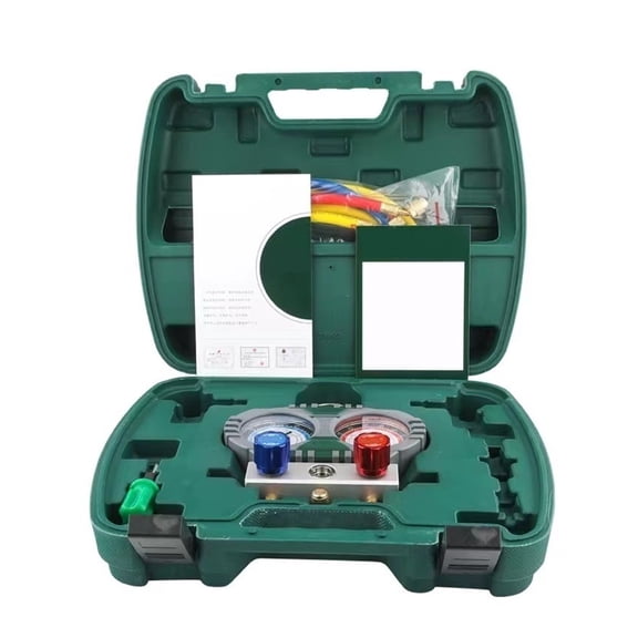 Car Air Conditioning Pressure Manifold Gauge Hose Kit For R134A R410 R22 Refrigerant Set With Storage Box ,Wide Use
