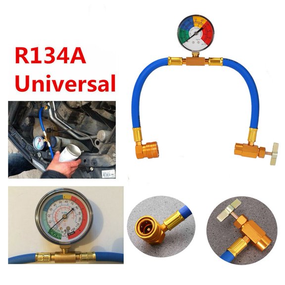 Car Air Conditioning Recharge Measuring Kit with Hose and Gauge for R-134a