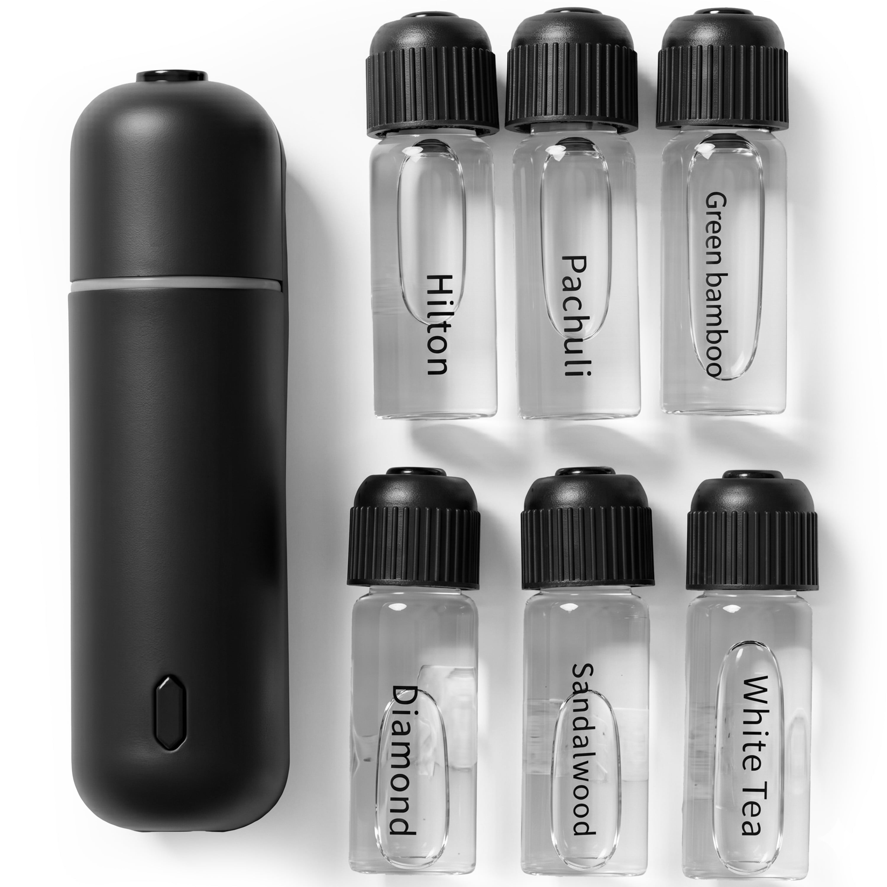 Car Air Freshener Diffuser Waterless Aromatherapy Essential Oil Diffuser, 6 Prefill Scents Included, Car Fragrance Diffuser