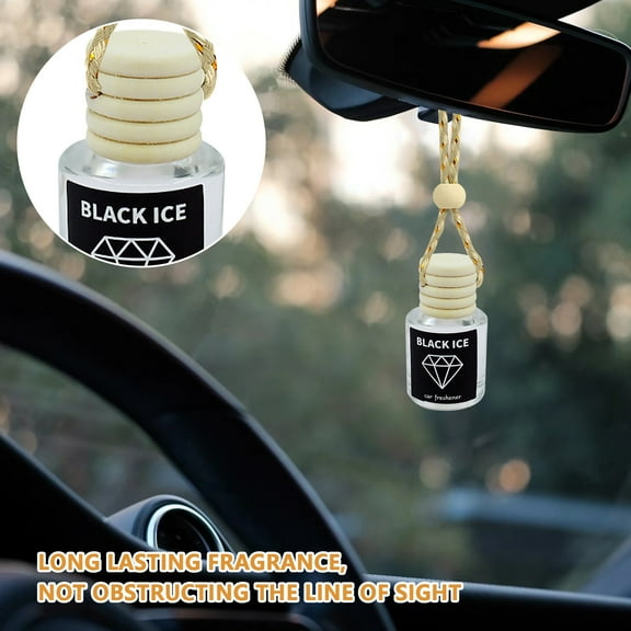 Car Air Freshener Hanging, Essential Oil Diffuser for Car, Car Air Freshener Cute, Long Lasting Air Freshener for Car,BLACK ICE