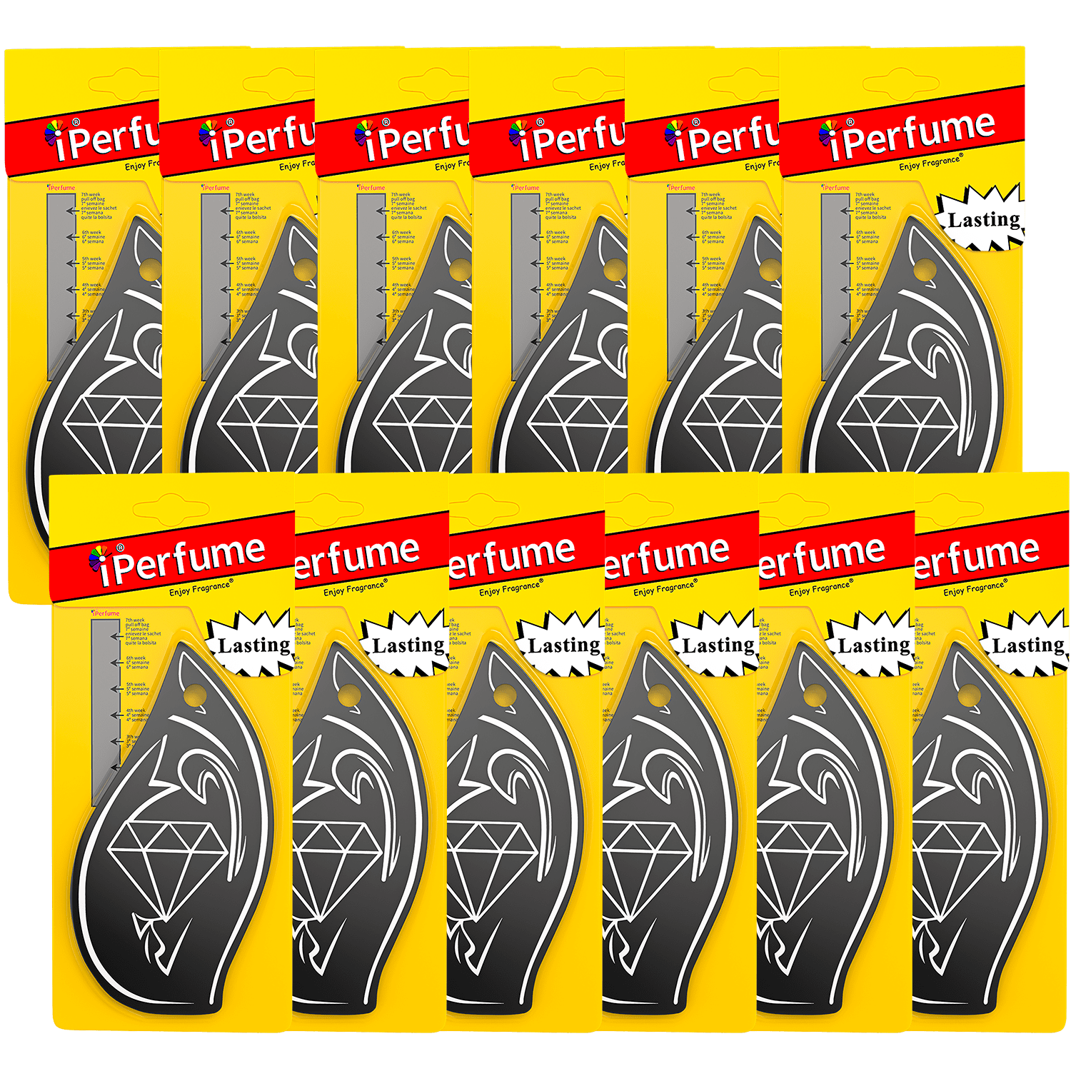 Car Air Freshener I Long Lasting Scent for Auto or Home, Bulk Pack of 50, Black