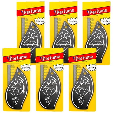 Car Air Freshener I Long Lasting Scent for Auto or Home, Pack of 6, Black