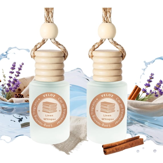 Car Air Freshener - Linen Whisper Scent Car Freshener, Long-Lasting Essential Oil Car Diffuser - Cute Accessories for Women's Car Interior, Free of Methyl Caproate and Hexylene Glycol