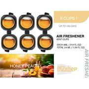 Car Air Freshener, New Car Scent Air Freshener Clip – 6 Vent Clips, 4ml Each, Delivering Extended Car Refreshment and Efficient Odor Elimination for Up to 150 Days. (Honey peach)