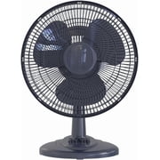 KME DailyTrade 12-Inch 3-Speed Pedestal Floor Fan, Standing Fan for Home, with Oscillating Dual Blades, AC Motor, With Remote Control, Timer, Tilted Head, Black