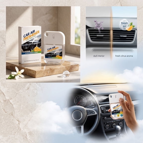 Car Air Freshener & Odor Neutralizer Spray 50ml - Restores Fresh Scent - Long-Lasting Car Air Freshener - Crisp, Refreshes Interiors Spray for Cars, Home Garage