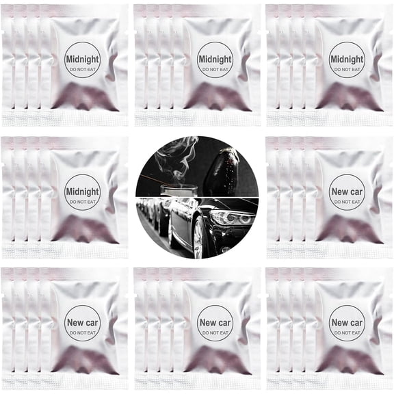 Car Air Freshener Refills, 32 Pcs Individual Package 2 Scents Car Air Vent Clip Air Freshener Replacement Pads, Universal Solid Fragrance Scent Refill Tablets (Midnight, New Car)