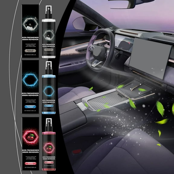 Car Air Freshener Spray 3.4oz, Long-Lasting Odor Eliminator for Cabin & Toilet - Sea Breeze, Lavender & Black Ice Scents, Portable for Fresh Air