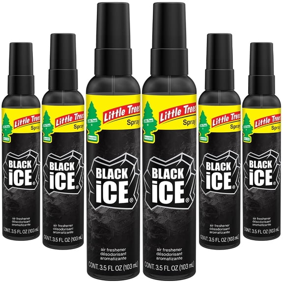 Car Air Freshener | Spray Provides a Long-Lasting Scent for Auto or Home | On-the-go Freshness | Black Ice, 6 Air Fresheners