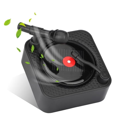 Car Air Freshener, TSV Car Aromatherapy Diffuser, Retro Record Player Solar Energy Rotating Car Aromatherapy Diffuser, Turntable Retro Style Air Fresh for Auto Home Office Decor