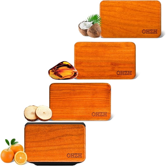 Car Air Freshener-The Original Wood Air Freshener-Car Odor Eliminator for Visor Clip-Long Lasting Scent,Vehicle Scent Diffuser for Truck & SUV-Pack of 4 (Teak-Amber-Cabana-Grove) INCLUDED 2 CLIPS