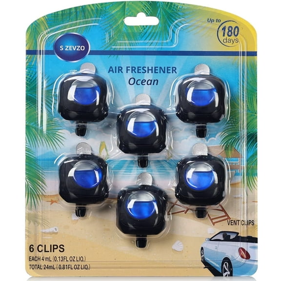 Car Air Freshener Vent Clips,  6 Pack, Long Lasting Scent Up to 180 Days, Car Fresheners for Women, Car Vent Clip for Men