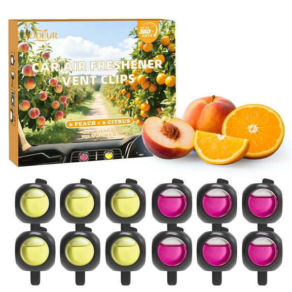 Car Air Freshener Vent Clips Citrus and Peach Scent