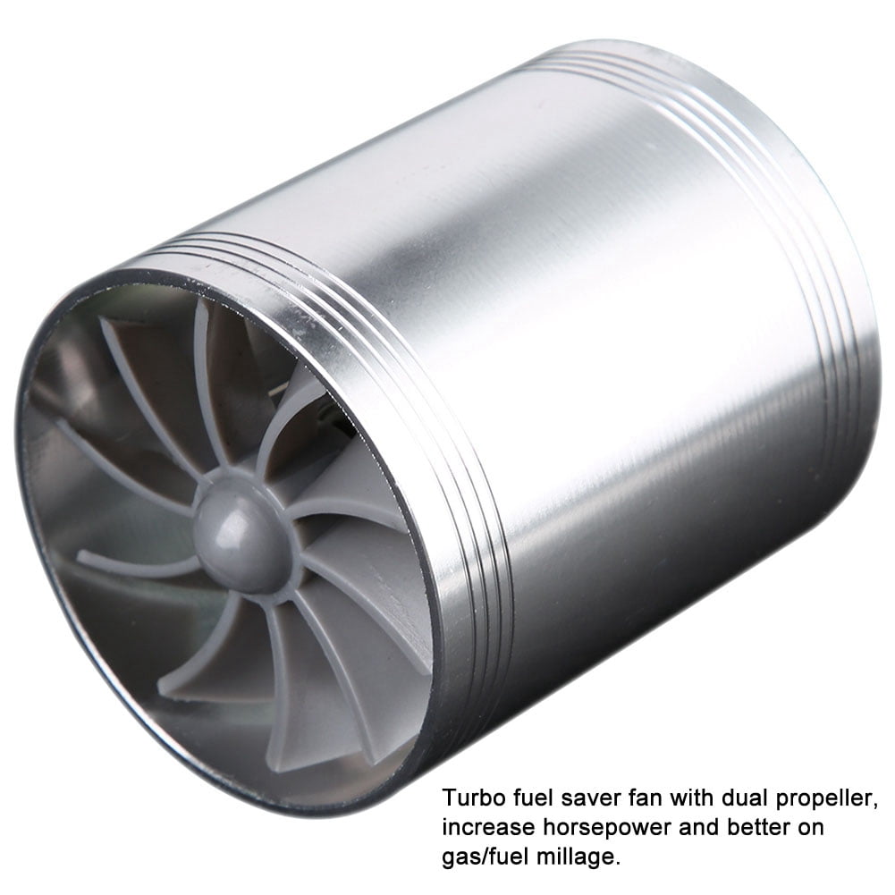 Car Air Intake Turbonator Dual Fan Super Gas Fuel Saver Double Sided