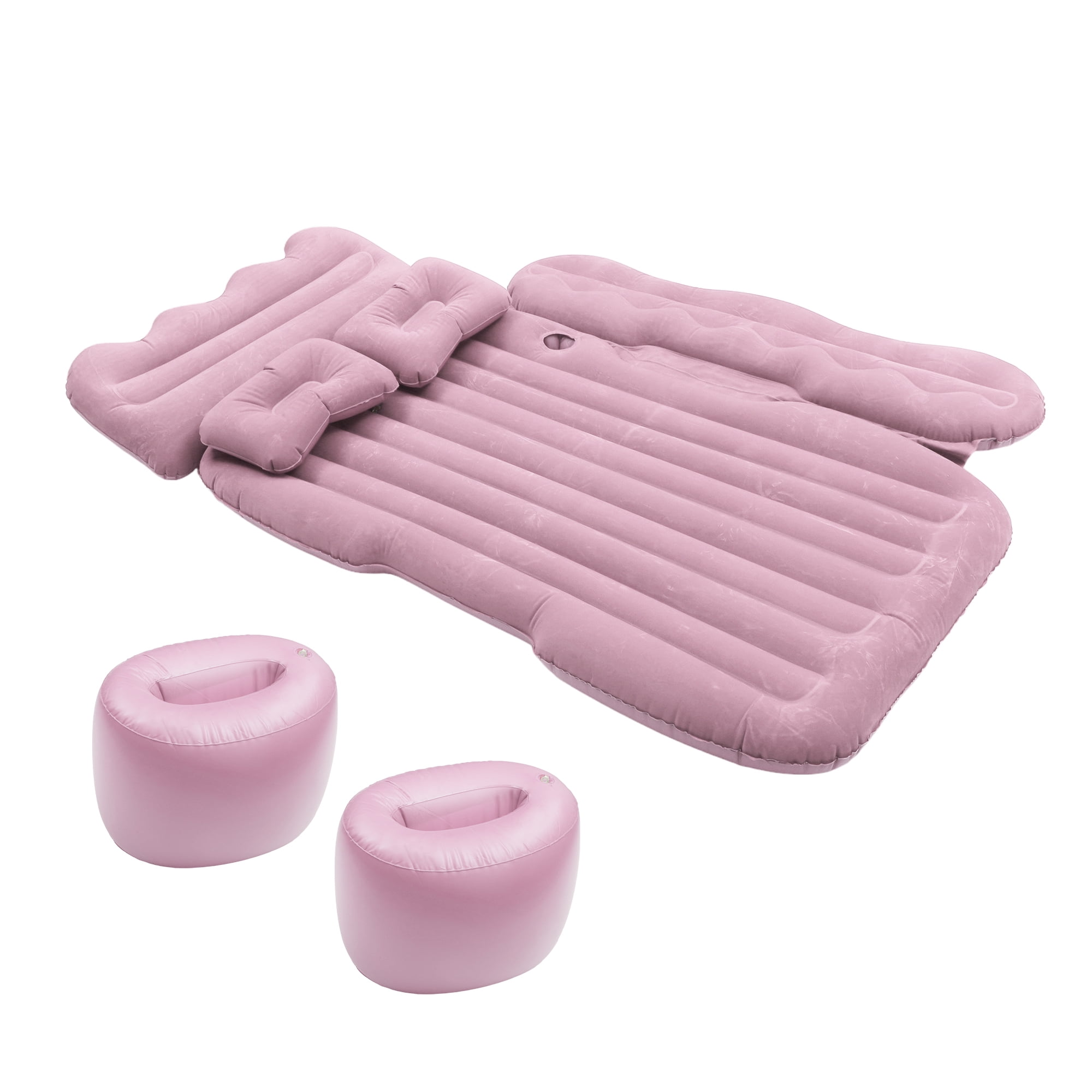 Car Air Mattress Sleeping Mat 50.39"x30.31"x5.91" Back Seat Bed Air Mattress Bed with Pillows Pink