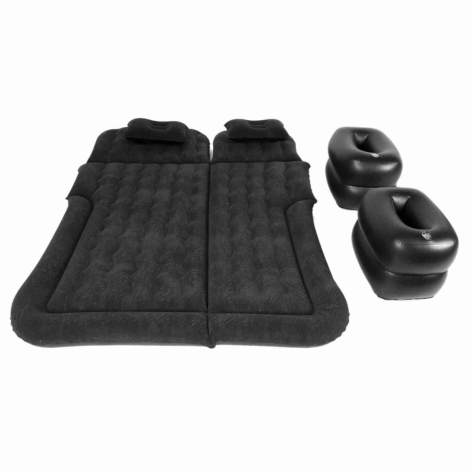 Car Air Mattress Vehicle Inflatable Thickened Travel Bed Sleeping Pad Camping AccessoryBlack
