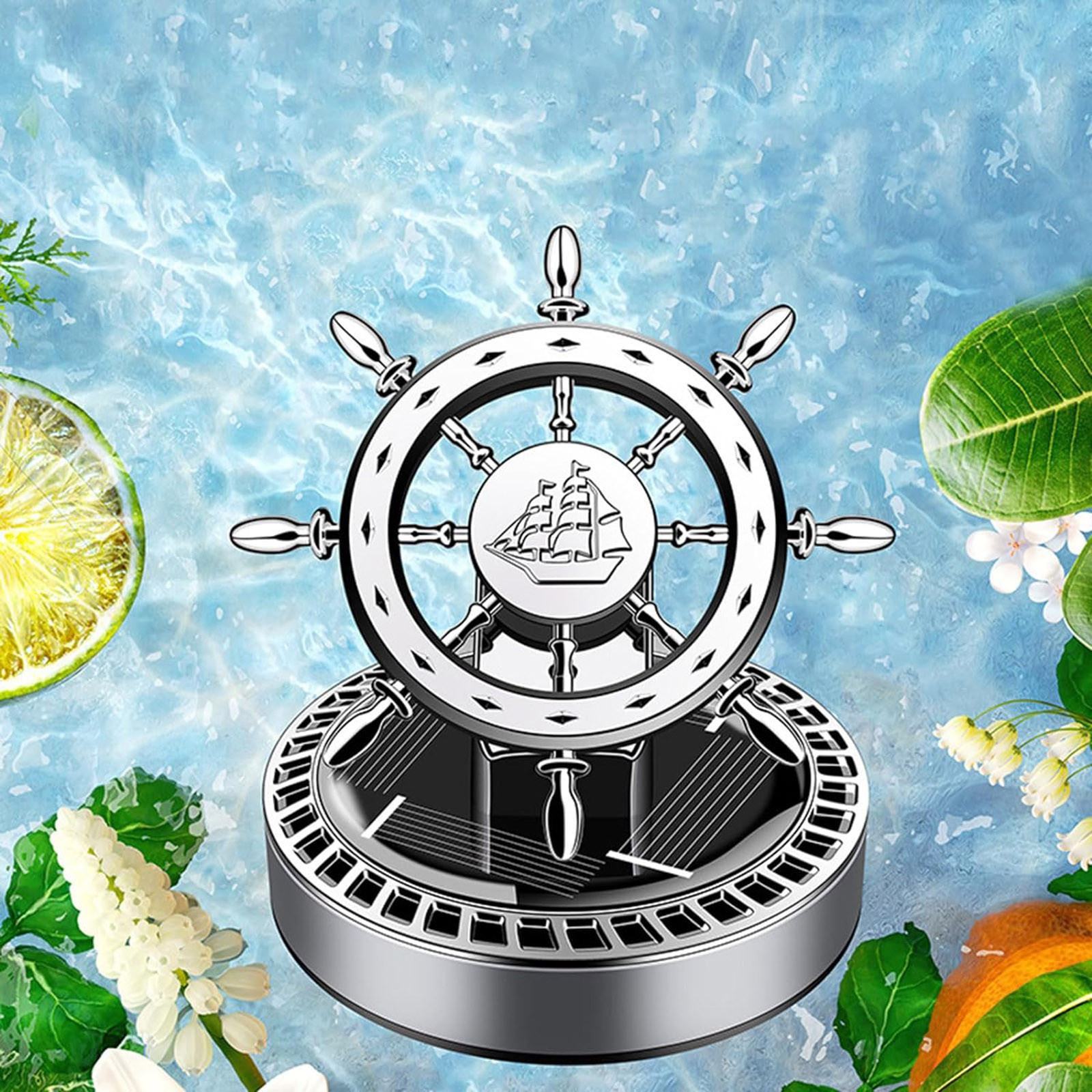 Car Air Plug in Smell Good for Car Vents Car Solar Energy Aromatherapy Diffuser Rotating Boat