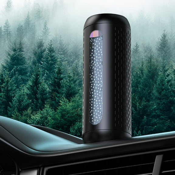 Car Air Purifier, Activated Carbon Deodorizer and Aromatherapy Diffuser, Freshens Car Interior, Removes Odor, Humidifies, Soft LED Ambient Light, Car and Home Use