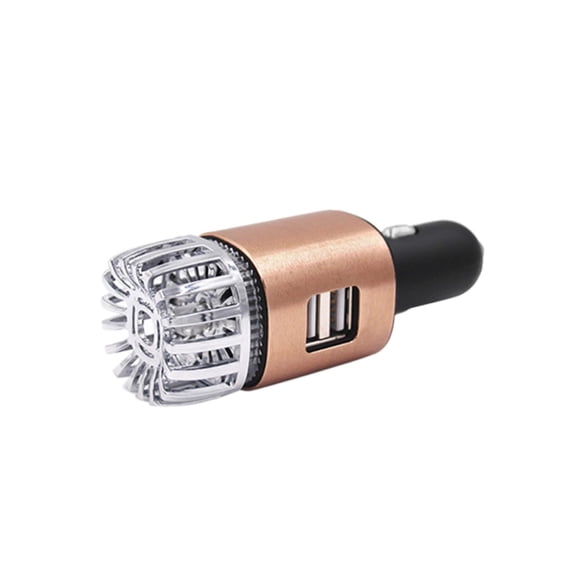 Car Air Purifiers Ionizer - 12V Plug-in Ionic Anti-Microbial Car Deodorizer with Dual USB Charger - Smokes Smell, Pet and Food Odors, Allergens, Viruses Eliminator for Car