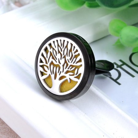 Car Air Vent Clip Tree Of Life Aroma Perfume Essential Oil Diffuser Black Locket
