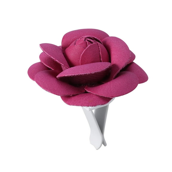 Rosy Car Air Vent Aromatherapy Clip for South Korea Style Car Decoration with PU Leather Material