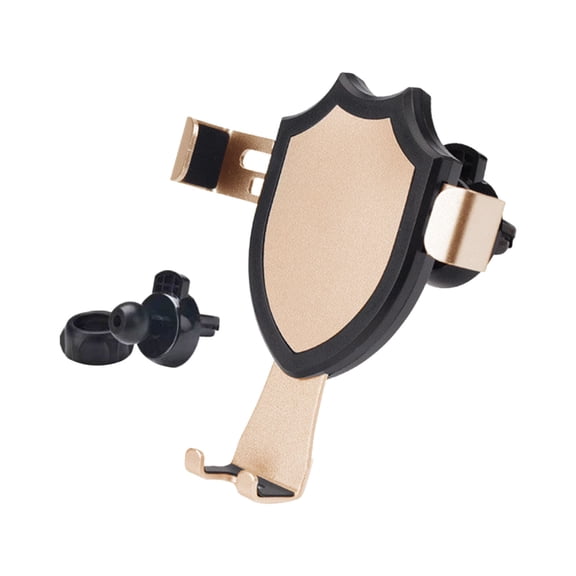 Car Air Vent Phone Mount, Gold Shield Gravity Holder for Smartphone Navigation