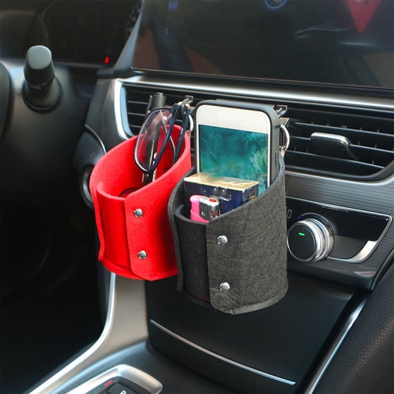 Car Air Vent Storage Box Bag, Hanging Phone Wallet Organizer, Small Suspended Car Storage for Keys and Accessories
