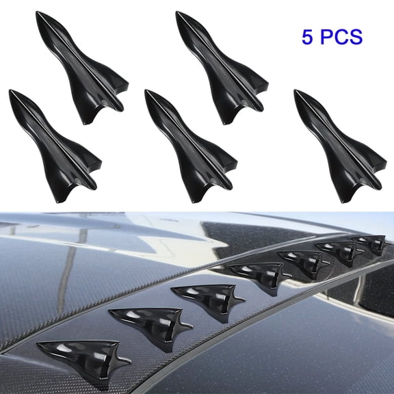Car Air Vortex Generators and Shark Fin Diffusers Aerodynamics Kit, Roof or Wing Spoiler Exterior Accessory, Fits Most Sedans and SUVs