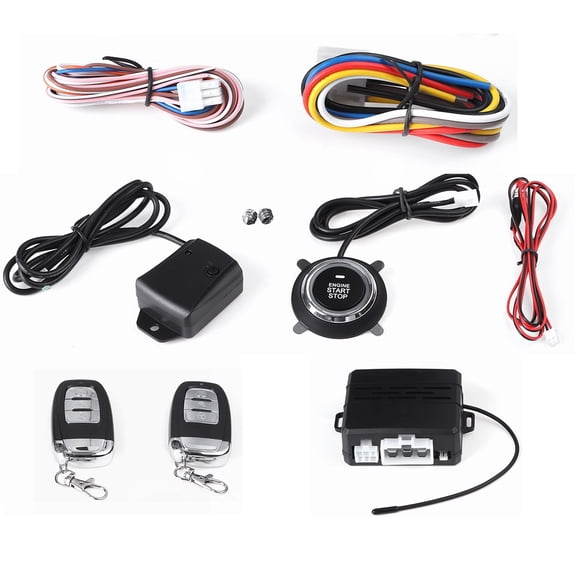 Car Alarm Start Security System Key Passive Keyless Entry Remote Starter Push Start Button DC12V